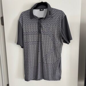 PXG Charcoal and White Patterned Men's Polo